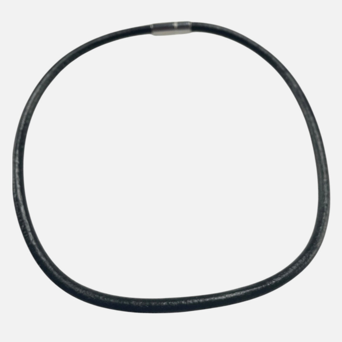 Thick Genuine Leather Cord Magnetic Stainless Steel Choker Necklace UK Made