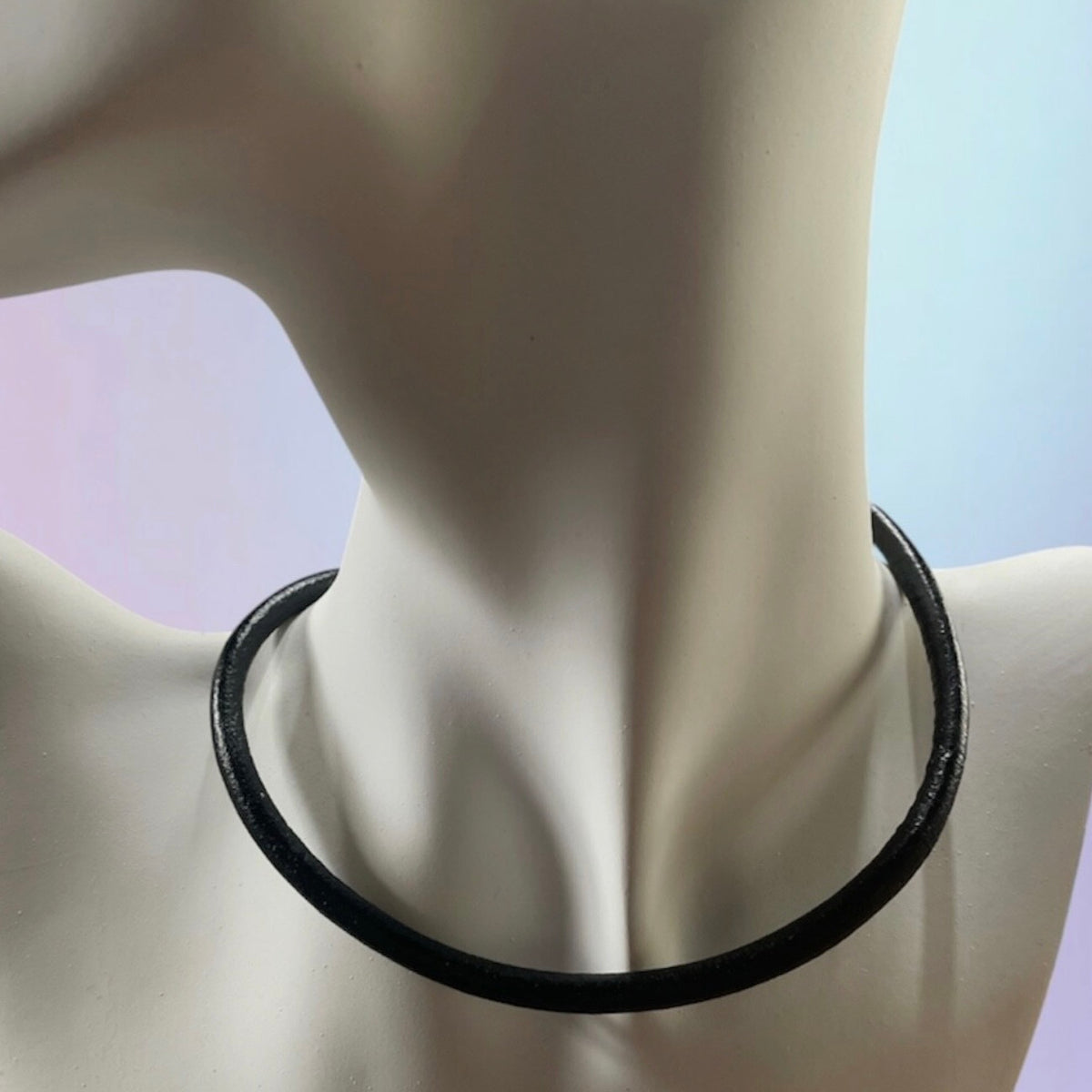 Thick Genuine Leather Cord Magnetic Stainless Steel Choker Necklace UK Made