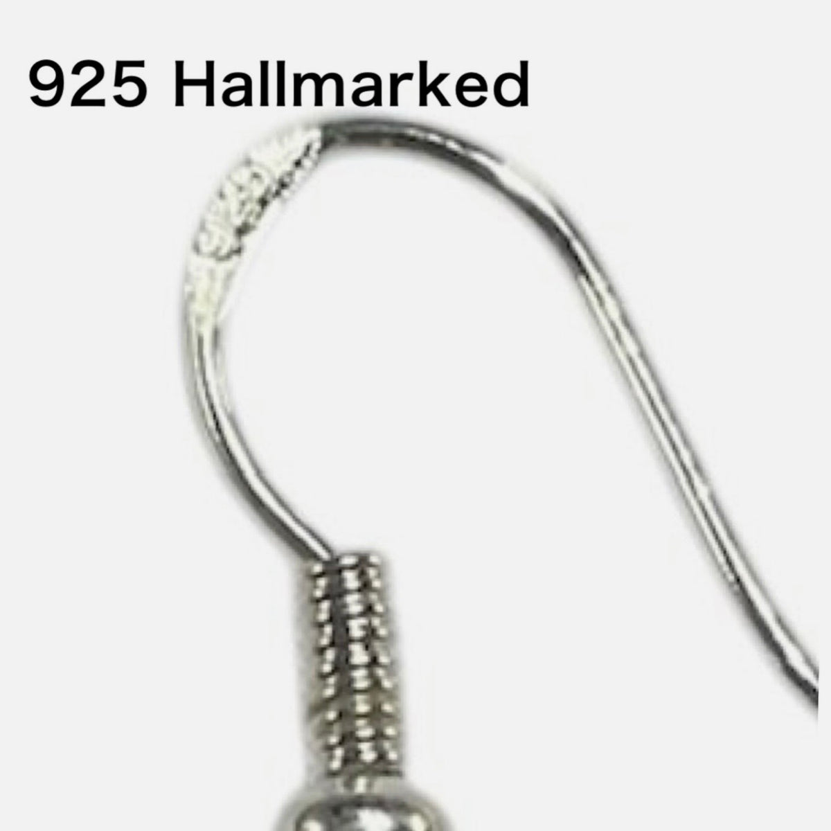 White MOP Shell Teardrop 925 Hallmarked Sterling Silver Hook Charm Dangling Earrings