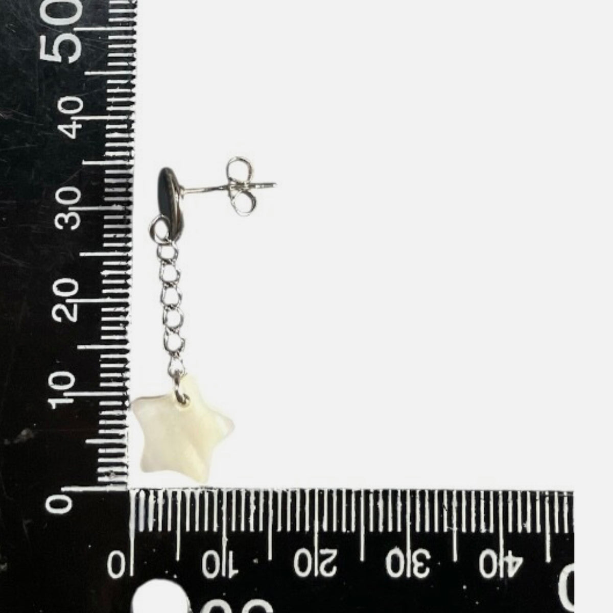 Star MOP Ivory Shell Handmade Dangling Stainless Steel Earrings