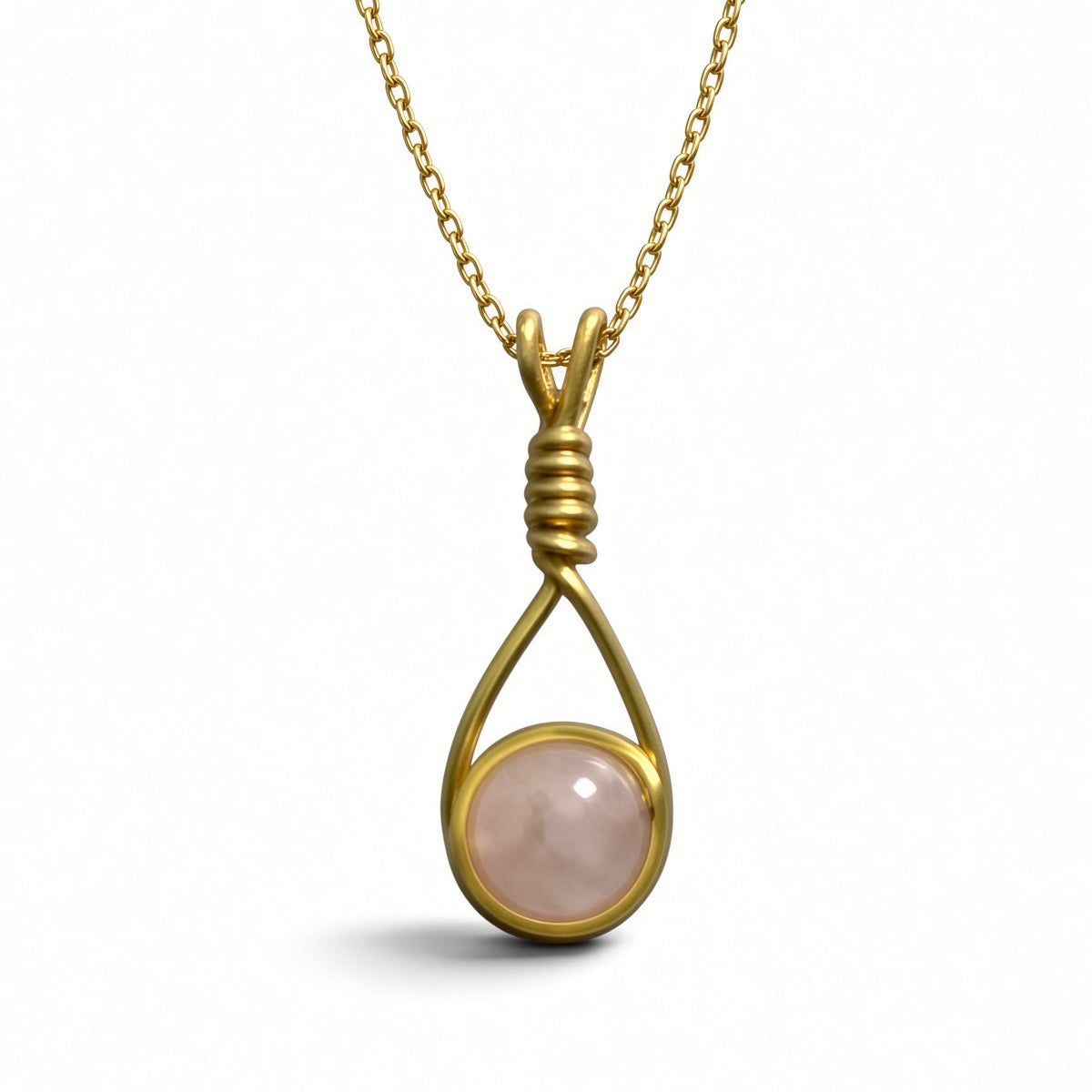 Handmade Wired Gemstone Jewellery Pendant Gold Stainless Chain Necklace