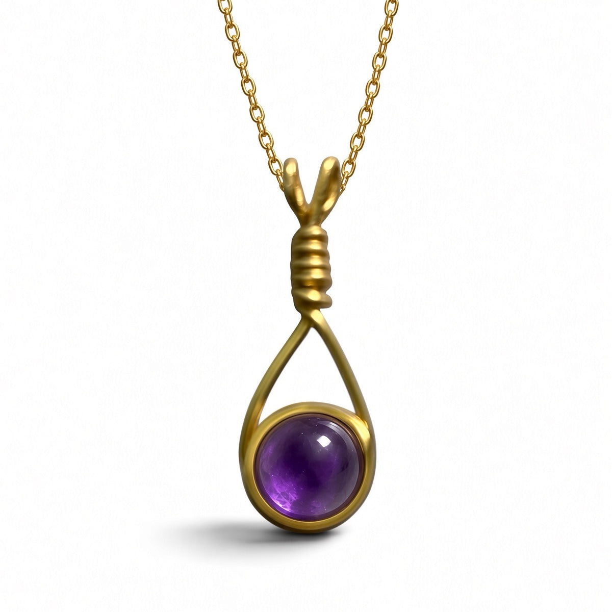 Handmade Wired Gemstone Jewellery Pendant Gold Stainless Chain Necklace