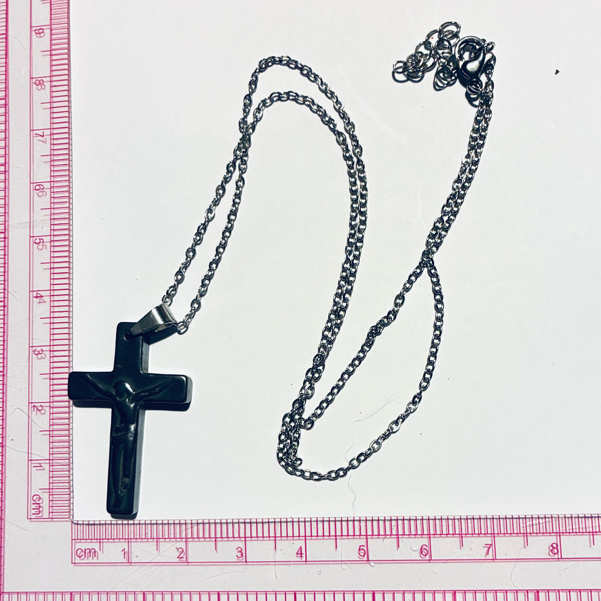 Crucifix Non Magnetic Hematite Pendant Necklace (Unisex) (Copy)