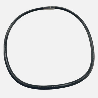 Thick Genuine Leather Cord Magnetic Stainless Steel Choker Necklace UK Made
