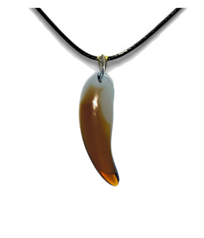 Wolf Tooth Glass White/Bronze Pendant Necklace (Unisex) (Copy)