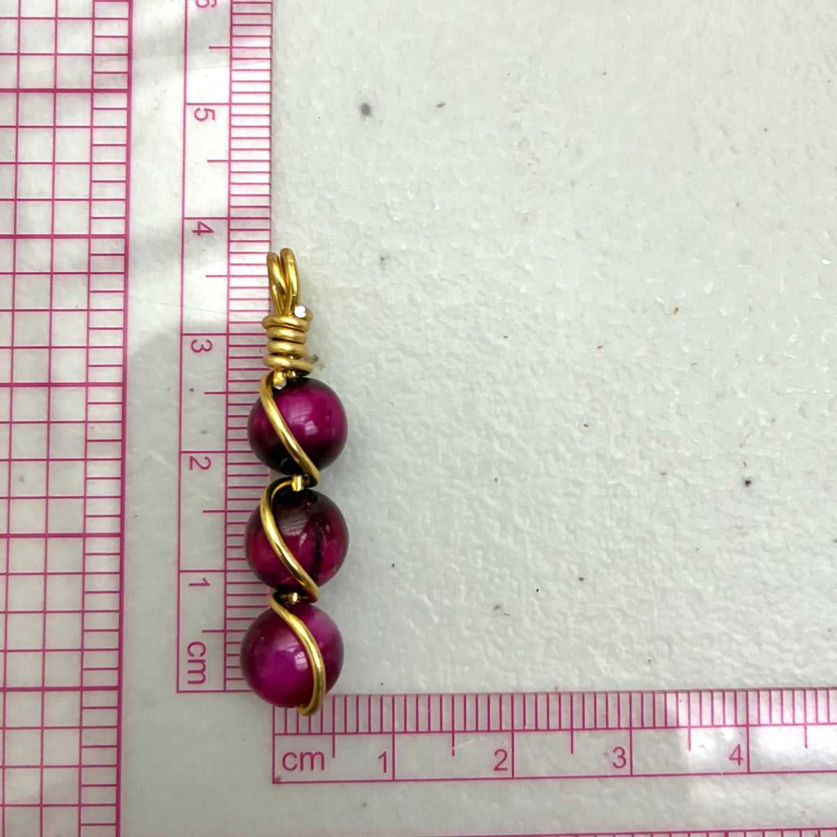 Handmade Wired Gemstone Jewellery Dangle Pendant Gold Metal Chain Necklace