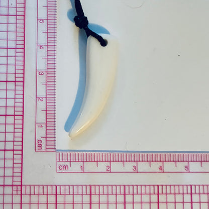 Wolf Tooth White Resin Pendant Necklace (Unisex)