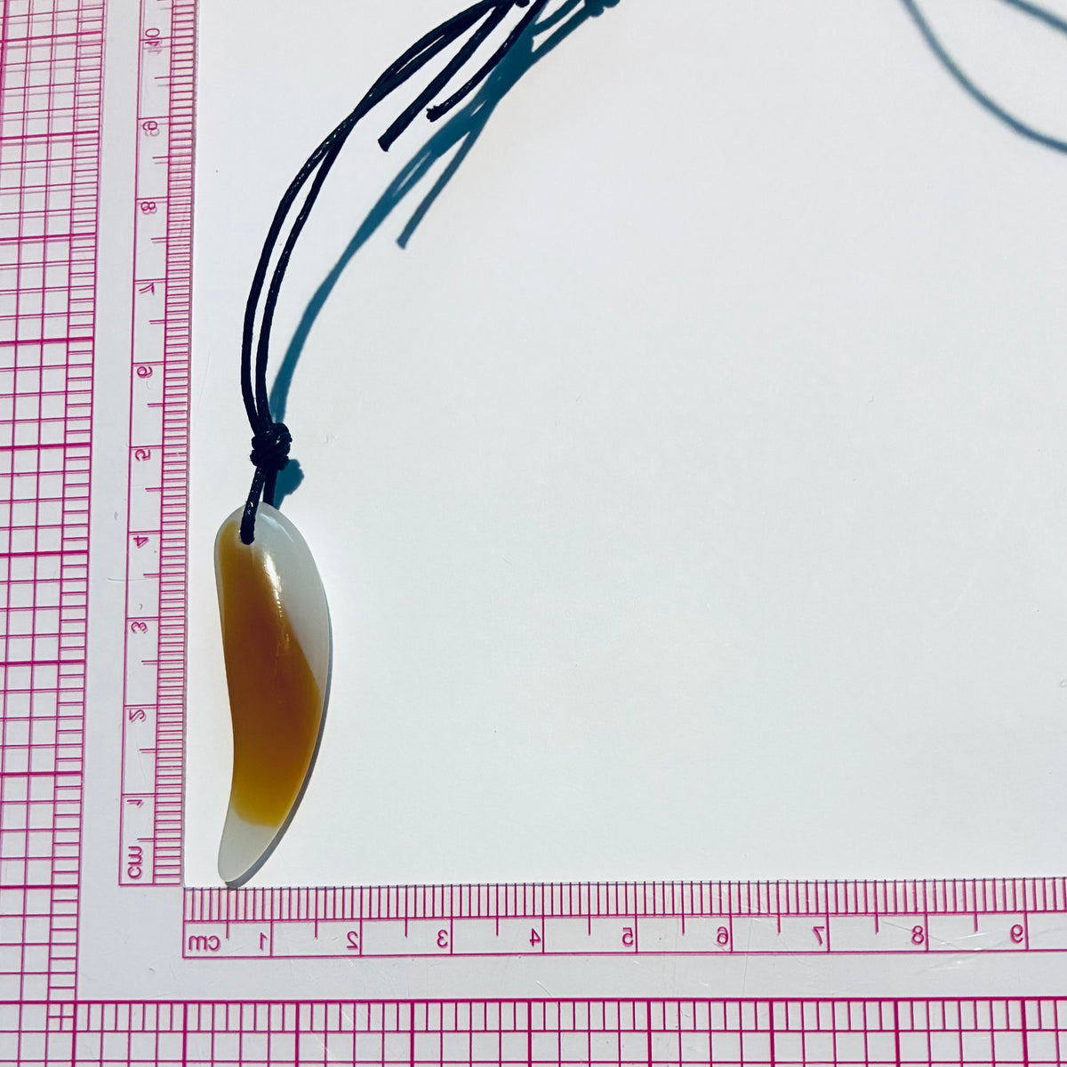 Wolf Tooth Glass White/Bronze Pendant Necklace (Unisex) (Copy)