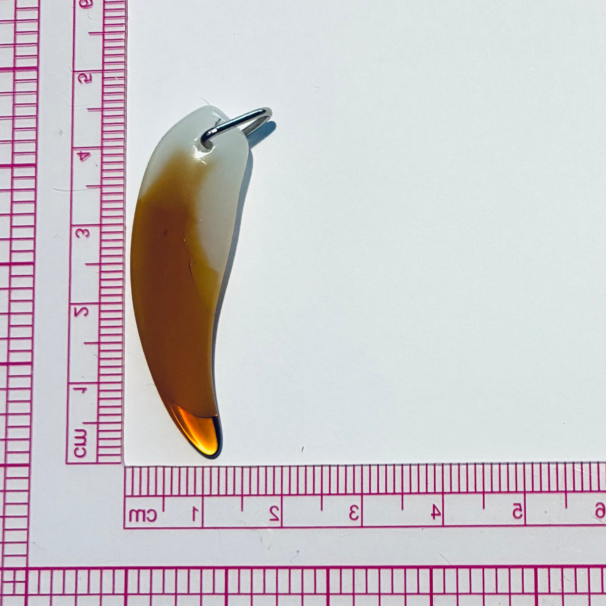 Wolf Tooth Glass White/Bronze Pendant Necklace (Unisex) (Copy)