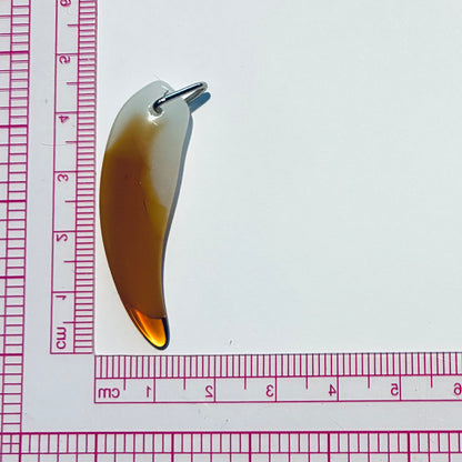 Wolf Tooth Glass White/Bronze Pendant Necklace (Unisex) (Copy)