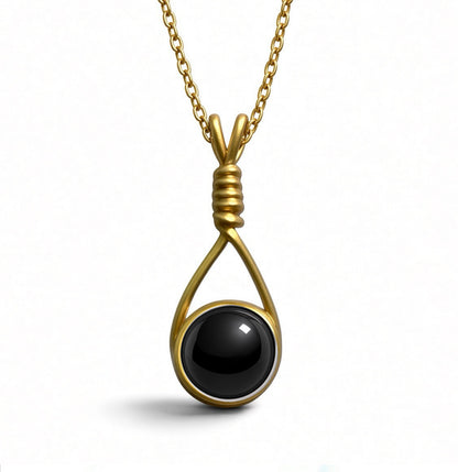 Handmade Wired Gemstone Jewellery Pendant Gold Stainless Chain Necklace