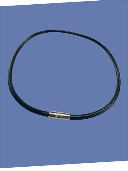 Thick Genuine Leather Cord Magnetic Stainless Steel Choker Necklace UK Made