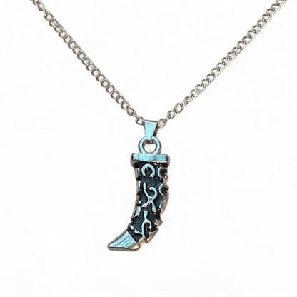 Tribal Viking Horn Claw Stainless Pendant Chain Men Necklace