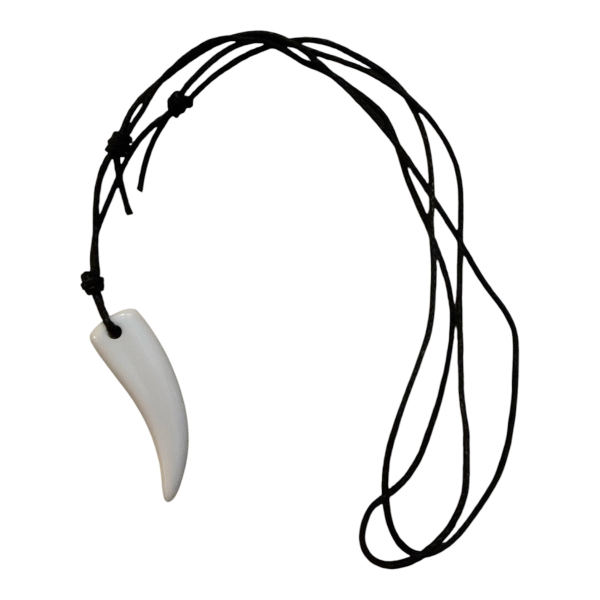 Wolf Tooth White Resin Pendant Necklace (Unisex)