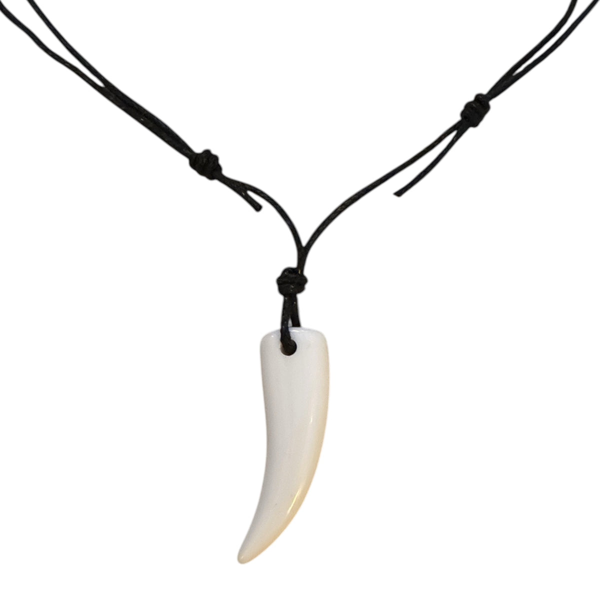 Wolf Tooth White Resin Pendant Necklace (Unisex)