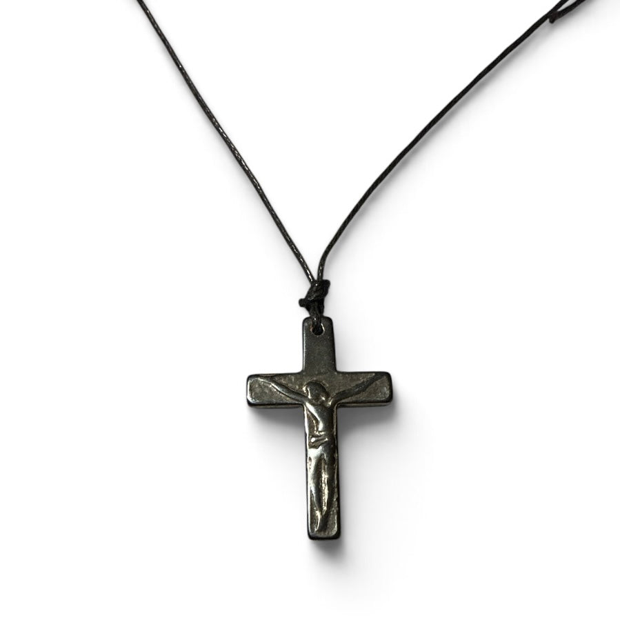 Crucifix Non Magnetic Hematite Pendant Necklace (Unisex) (Copy)