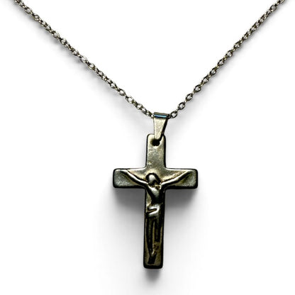 Crucifix Non Magnetic Hematite Pendant Necklace (Unisex) (Copy)